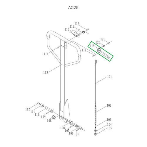 Рычаг управления режимом работы для гидравлических тележек DF25 по ценам производителя в Екатеринбурге с доставкой по всей России
