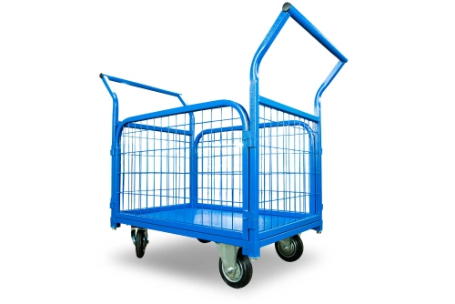 Тележка платформенная TOR ТП-6С (800х1200) с бортами из сетки и двумя ручками (колеса 160 мм) по ценам производителя в Екатеринбурге с доставкой по всей России