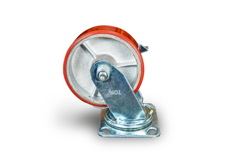 Колесо большегрузное поворотное SCpb 55 125 мм полиуретановое с тормозом (N) по ценам производителя в Екатеринбурге с доставкой по всей России