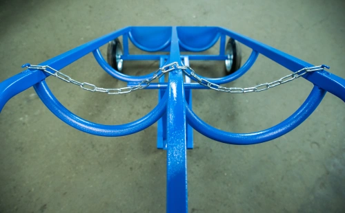 Тележка для газовых баллонов TOR ГБ-2, 2 баллона (250 литые колеса + 160 поворотное) по ценам производителя в Екатеринбурге с доставкой по всей России