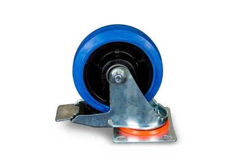 Колесо поворотное из эластичной резины MW150 150 мм с тормозом по ценам производителя в Екатеринбурге с доставкой по всей России