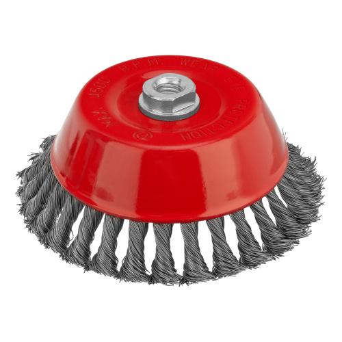 Щетка для УШМ, 150 мм, М14, "чашка", крученая проволока 0.5 мм Matrix по ценам производителя в Екатеринбурге с доставкой по всей России