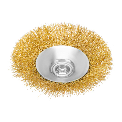 Щетка для УШМ, 125 мм, М14, "тарелка", латунированная витая проволока Matrix по ценам производителя в Екатеринбурге с доставкой по всей России