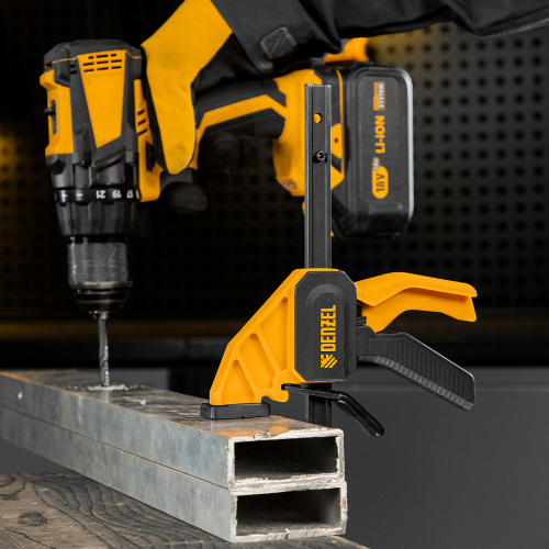 Струбцина F-образная, быстрозажимная, 150 х 55 мм, усиленный нейлоновый корпус Denzel по ценам производителя в Екатеринбурге с доставкой по всей России