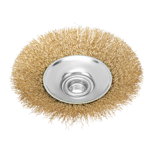 Щетка для УШМ, 115 мм, М14, "тарелка", латунированная витая проволока Matrix по ценам производителя в Екатеринбурге с доставкой по всей России