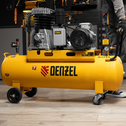 Компрессор воздушный, ременный привод BCI4000-T/100, 4.0 кВт, 100 литров, 690 л/мин Denzel по ценам производителя в Екатеринбурге с доставкой по всей России
