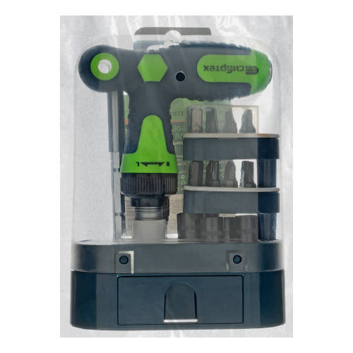 Отвертка Т-образная реверсивная с набором бит, торцевых головок, 33 предмета, CrV Сибртех по ценам производителя в Екатеринбурге с доставкой по всей России