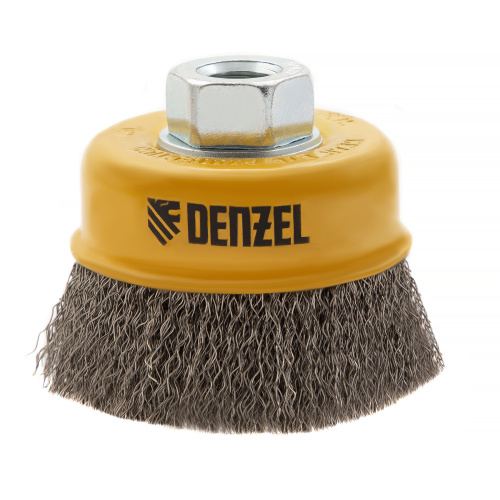 Щетка для УШМ, 75 мм, "Чашка", витая нержавеющая проволока 0.3 мм, М14 Denzel по ценам производителя в Екатеринбурге с доставкой по всей России