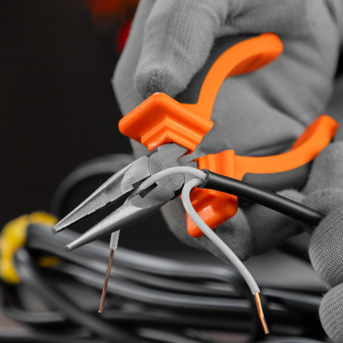 Длинногубцы прямые Comfort, 160 мм ,шлифованные, двухкомпонентные рукоятки Sparta по ценам производителя в Екатеринбурге с доставкой по всей России