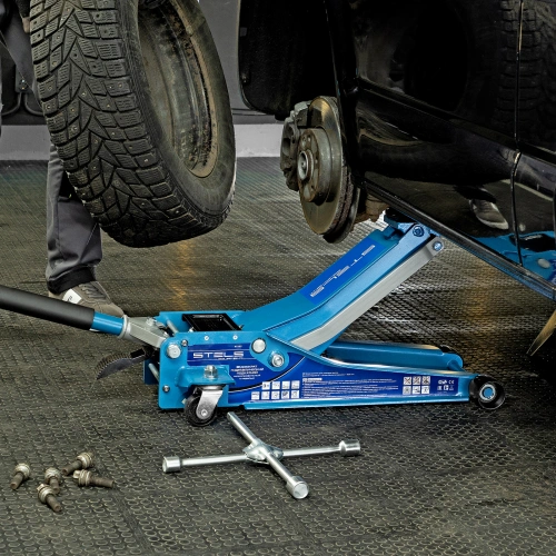 Домкрат гидравлический подкатной 3 т, быстрый подъем, Low profile quick lift, 75-505 мм, профессиональный STELS по ценам производителя в Екатеринбурге с доставкой по всей России