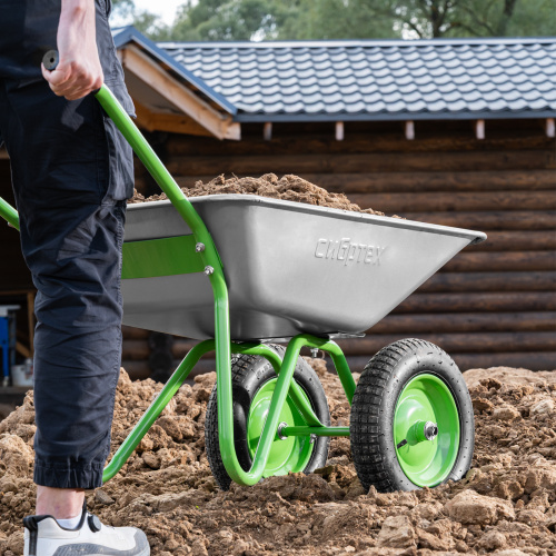 Тачка садовая, 2-х колесная, грузоподъемность 120 кг, объем 65 л Сибртех по ценам производителя в Екатеринбурге с доставкой по всей России