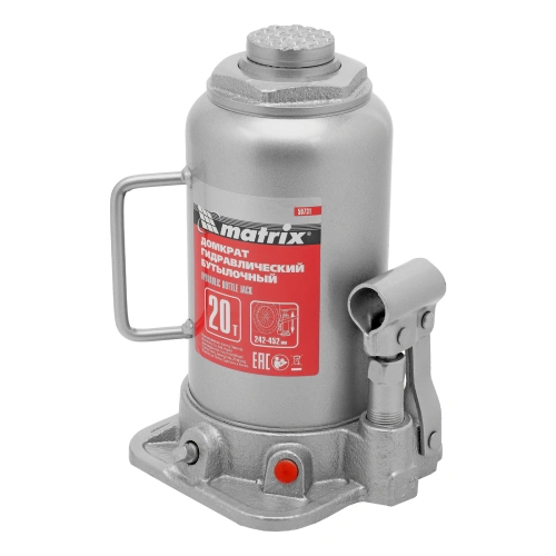 Домкрат гидравлический бутылочный, 20 т, высота подъема 242-452 мм Matrix по ценам производителя в Екатеринбурге с доставкой по всей России