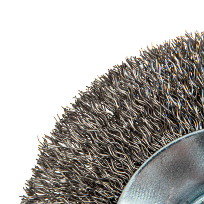 Щетка для УШМ, 100 мм, "Тарелка", витая нержавеющая проволока 0.3 мм, М14 Denzel по ценам производителя в Екатеринбурге с доставкой по всей России