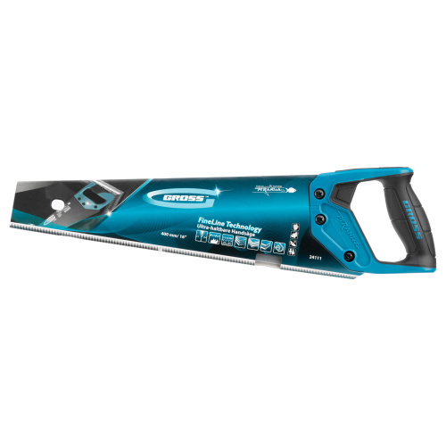 Ножовка по дереву "Piranha", 400 мм, 11-12 TPI, зуб-3D, каленый зуб, тефлоновое покрытие полотна, двухкомпонентная рукоятка Gross по ценам производителя в Екатеринбурге с доставкой по всей России