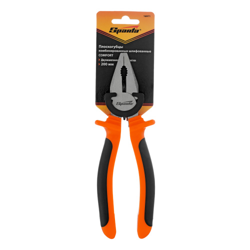 Плоскогубцы комбинированные Comfort, 200 мм, шлифованные, двухкомпонентные рукоятки Sparta по ценам производителя в Екатеринбурге с доставкой по всей России