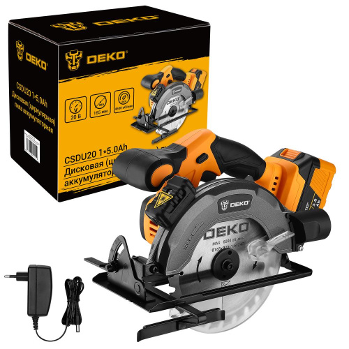 Дисковая (циркулярная) пила аккумуляторная DEKO CSDU20, 20В, 165мм, 1x5.0Ач по ценам производителя в Екатеринбурге с доставкой по всей России