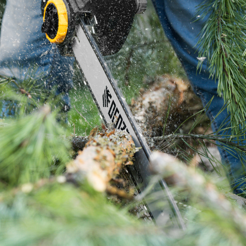 Пила цепная электрическая EDS-2200, 2.2 кВт,продольная, шина 45 см, шаг 3/8, паз 1.3 мм, 62 звена Denzel по ценам производителя в Екатеринбурге с доставкой по всей России