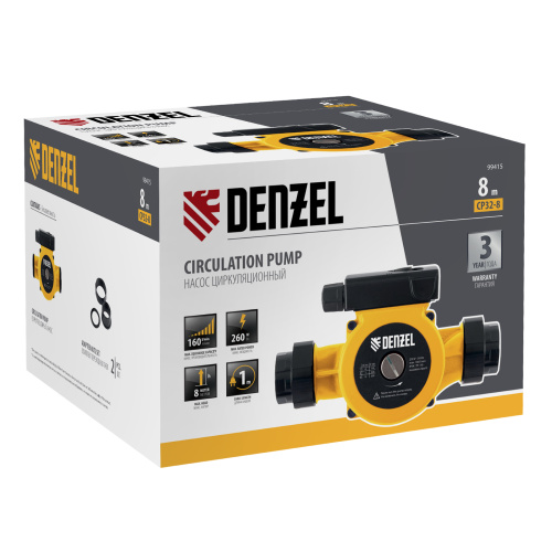 Циркуляционный насос CP32-8, напор 8 м, 160 л/мин, 1 м кабель, монт. длина 180 мм Denzel по ценам производителя в Екатеринбурге с доставкой по всей России