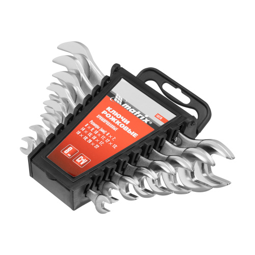 Набор ключей рожковых, 6-22 мм, 8 шт, CrV, хромированные Matrix по ценам производителя в Екатеринбурге с доставкой по всей России