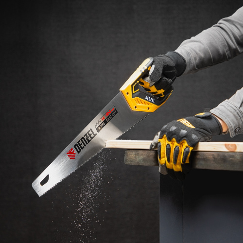 Ножовка по дереву, 400 мм, 9 TPI, зуб 3D, двухкомпонентная рукоятка Denzel по ценам производителя в Екатеринбурге с доставкой по всей России