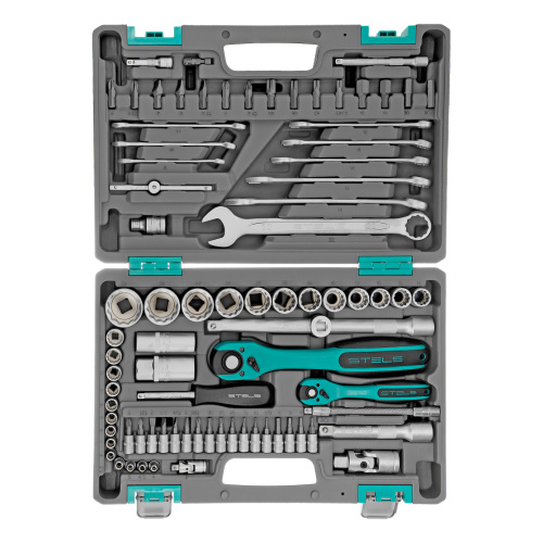 Набор инструментов 1/2", 1/4", CrV, 12 гранные головки, пластиковый кейс, 82 предмета Stels по ценам производителя в Екатеринбурге с доставкой по всей России