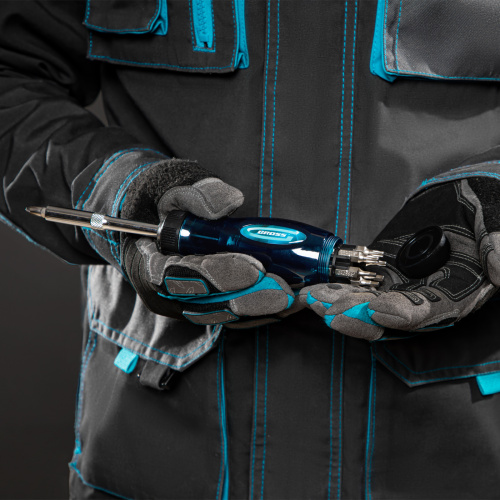 Отвертка реверсивная с удлинителем, трещотка 72 зуба, 12 шт, сталь S2 Gross по ценам производителя в Екатеринбурге с доставкой по всей России