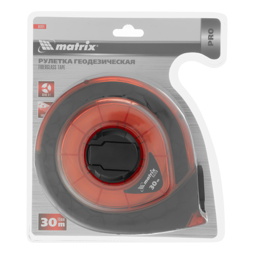 Рулетка геодезическая 30 м х 15 мм, закрытый корпус, фибергласовая лента, двусторонняя шкала, Pro Matrix по ценам производителя в Екатеринбурге с доставкой по всей России