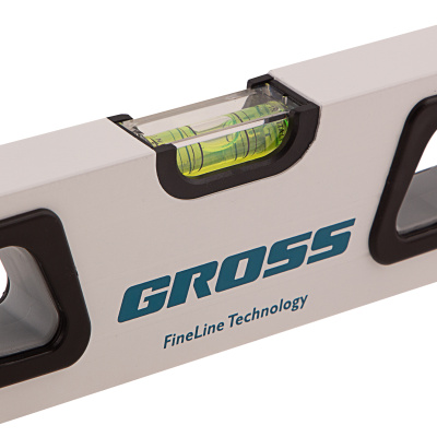 Уровень алюминиевый, 600 мм, усиленный, рукоятки, фрезерованный, 3 глазка, магнитный Gross по ценам производителя в Екатеринбурге с доставкой по всей России