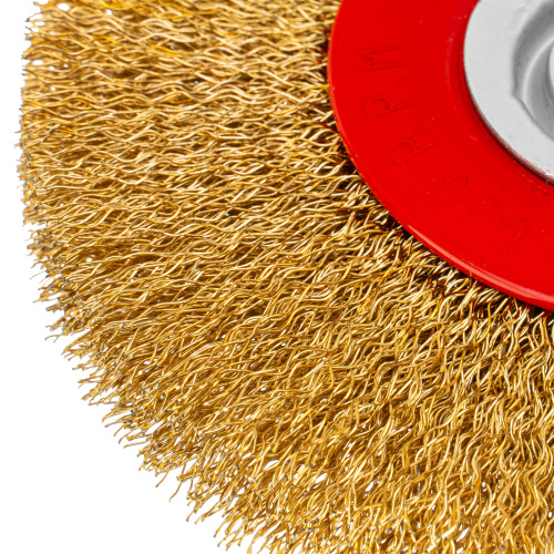 Щетка для точила, 125 мм, посадка 20 мм, плоская, латунированная витая проволока Matrix по ценам производителя в Екатеринбурге с доставкой по всей России