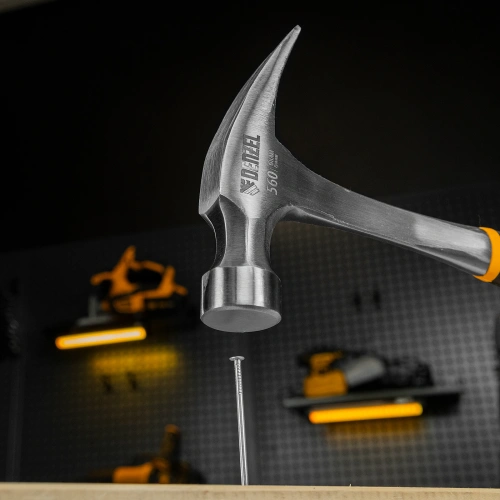 Молоток-гвоздодер 560 г, цельнометаллический, двухкомпонентная рукоятка Denzel по ценам производителя в Екатеринбурге с доставкой по всей России