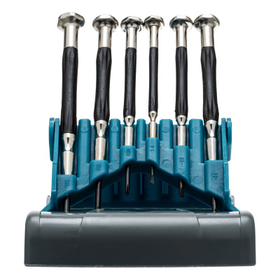 Набор отверток для точной механики, CrMo, металлические обрезиненные рукоятки, 6 шт, бокс трансформер Gross по ценам производителя в Екатеринбурге с доставкой по всей России