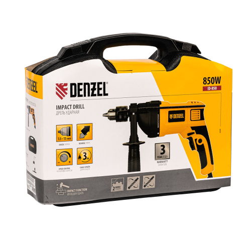 Дрель ударная ID-850, 850 Вт, 0-3000 об/мин, 48000 уд/мин Denzel по ценам производителя в Екатеринбурге с доставкой по всей России