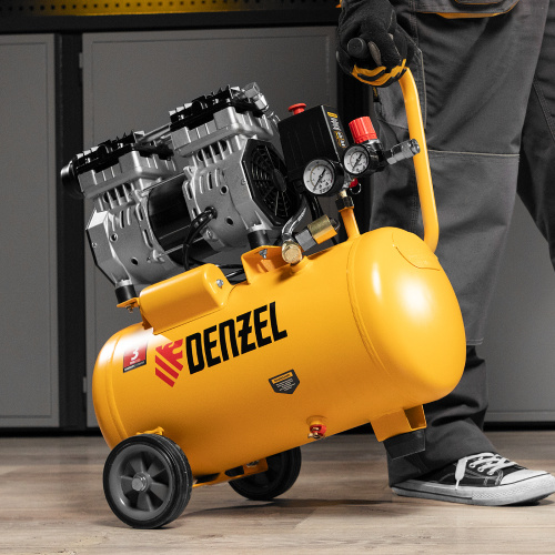 Компрессор DLS950/24 безмаслянный малошумный 950 Вт, 165 л/мин, ресивер 24 л Denzel по ценам производителя в Екатеринбурге с доставкой по всей России