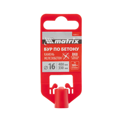 Бур по бетону, 16 x 400 мм, SDS PLUS c крестовой пластиной MATRIX по ценам производителя в Екатеринбурге с доставкой по всей России