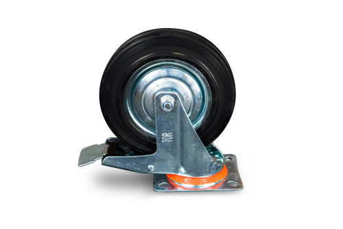 Колесо поворотное резина SCb 80 200 мм с тормозом (N) по ценам производителя в Екатеринбурге с доставкой по всей России