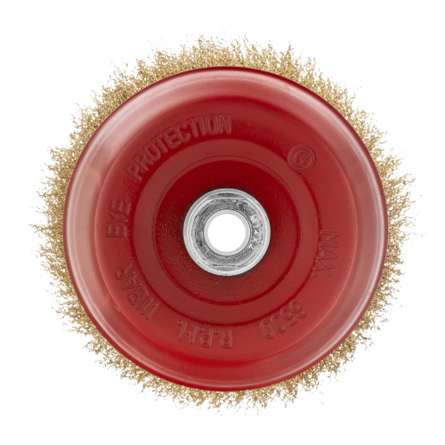 Щетка для УШМ, 150 мм, М14, "чашка", латунированная витая проволока Matrix по ценам производителя в Екатеринбурге с доставкой по всей России