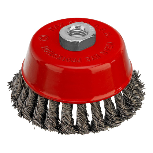Щетка для УШМ, 100 мм, М14, "чашка", крученая проволока 0.5 мм Matrix по ценам производителя в Екатеринбурге с доставкой по всей России