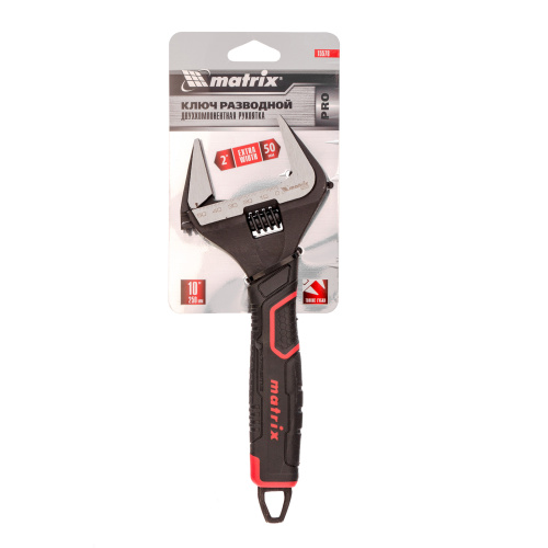 Ключ разводной, тонкие губки, фосфатированный, двухкомпонентная рукоятка, 250 мм, PRO Matrix по ценам производителя в Екатеринбурге с доставкой по всей России