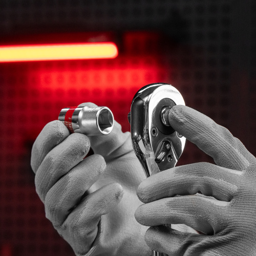 Ключ-трещотка 1/2", CrV, 45 зубьев, с быстрым сбросом, цельнометаллический, хром Matrix по ценам производителя в Екатеринбурге с доставкой по всей России