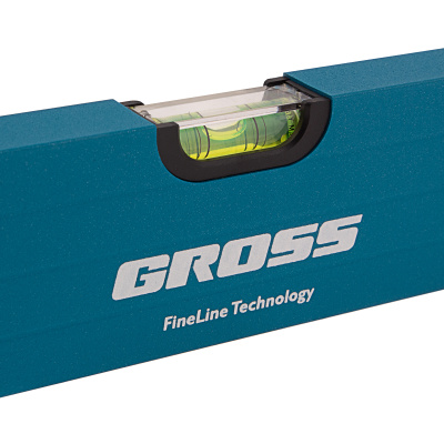 Уровень алюминиевый, 400 мм, усиленный с ударопрочными заглушками, 3 глазка Gross по ценам производителя в Екатеринбурге с доставкой по всей России