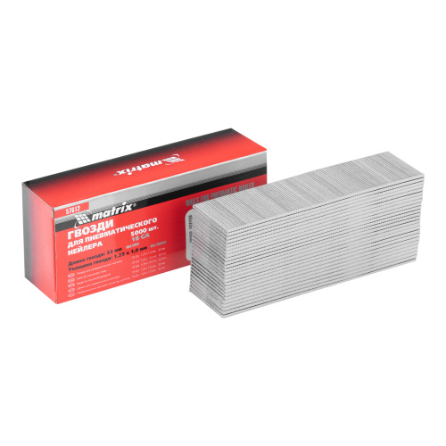 Гвозди для пневматического нейлера, длина 32 мм, ширина 1.25 мм, толщина 1 мм, 5000 шт Matrix по ценам производителя в Екатеринбурге с доставкой по всей России