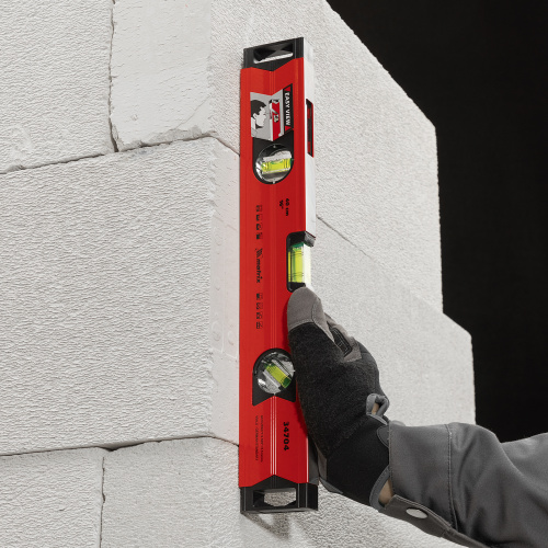 Уровень алюминиевый магнитный, 400 мм, фрезерованный, 3 глазка (1 зеркальный) усиленный Matrix по ценам производителя в Екатеринбурге с доставкой по всей России