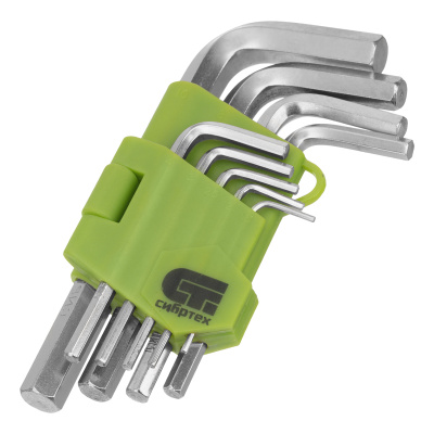 Набор ключей имбусовых HEX, 1.5-10 мм, 45x, закаленные, 9 шт, короткие, никель Сибртех по ценам производителя в Екатеринбурге с доставкой по всей России