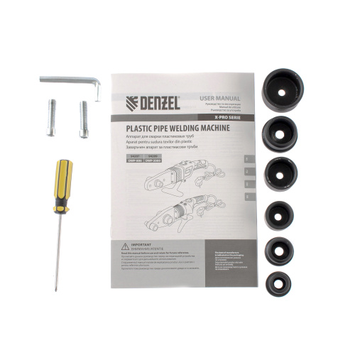 Аппарат для сварки пластиковых труб DWP-800, Х-Pro, 800 Вт, 300 град, комплект насадок, 20-32 мм Denzel по ценам производителя в Екатеринбурге с доставкой по всей России