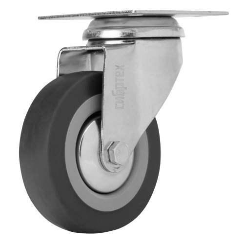 Колесо поворотное D 75 мм, крепление  платформенное Сибртех по ценам производителя в Екатеринбурге с доставкой по всей России