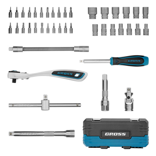 Набор инструментов, 1/4", CrV, 120 зубьев, 42 предмета Gross по ценам производителя в Екатеринбурге с доставкой по всей России