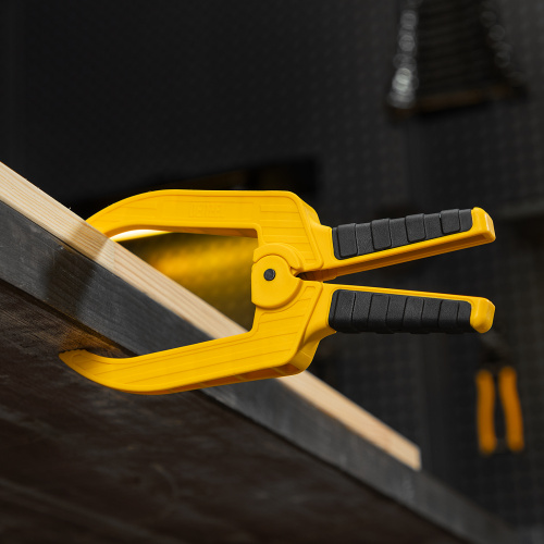 Струбцина клещеобразная, удлиненная 75 х 110 мм двухкомпонентные рукоятки Denzel по ценам производителя в Екатеринбурге с доставкой по всей России