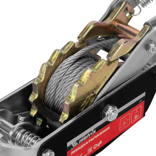 Лебедка рычажная, тяга 2 т, подъем 0.8 т, двойное храповое колесо Matrix по ценам производителя в Екатеринбурге с доставкой по всей России