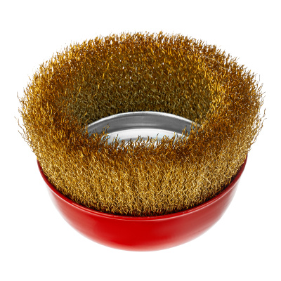 Щетка для УШМ, 125 мм, М14, "чашка", латунированная витая проволока Matrix по ценам производителя в Екатеринбурге с доставкой по всей России