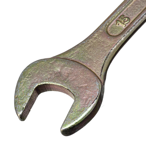 Ключ рожковый, 14 х 15 мм, желтый цинк Сибртех по ценам производителя в Екатеринбурге с доставкой по всей России